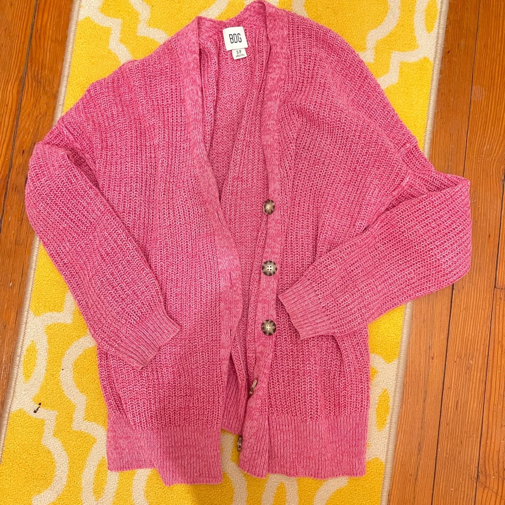 Lightweight Pink Knit Cardigan